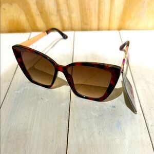 Foster Grant Cat Eye Sunglasses KG 20 06 TRT  Embedded Browns Tort Brand New